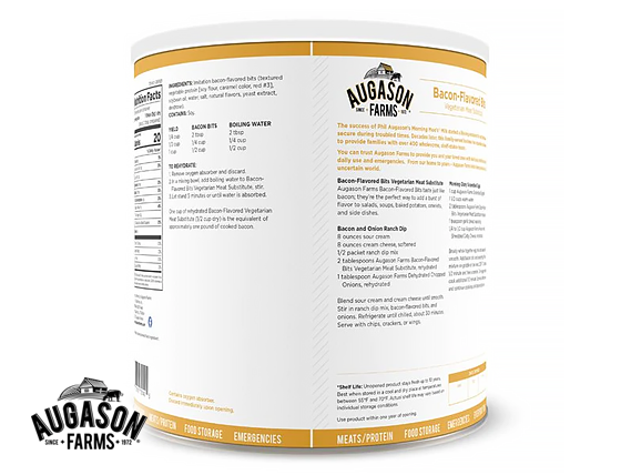 Augason Farms: Bacon-Flavored Bits Vegetarian Meat Substitute Can